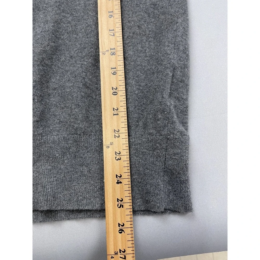 Banana Republic Mens Sweater Medium Gray 1/4 Zip Merino Wool Italian Minimal Lux